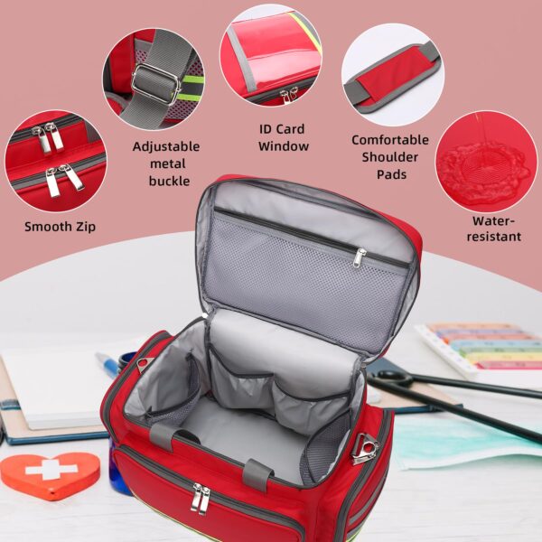 Be-Better Medical Bag First Aid Bag First Responder Bag for Trauma,Emergency Bag Medical Bag Organizer，Trauma Bag Medical Bag for Nurses,Home Health Care, EMT Bag (Bag Only) - Image 7