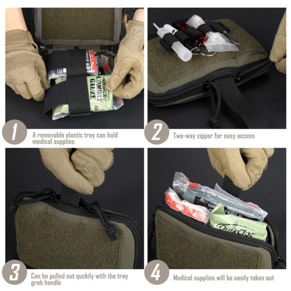 WYNEX Tactical Belt Medical Pouch, IFAK Pouch EMT First Aid Rip-Away Emergency Trauma Bag Portable Survival Pack Compact Med Bag Organizer for Camping - Image 5