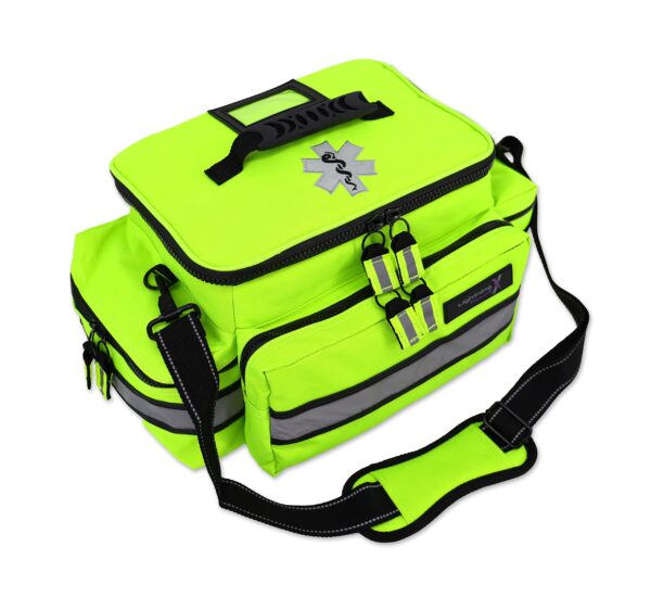 Lightning X Mid-Sized First Responder EMT Bag | LXMB25 | Fully Stocked w/ 240+ First Aid, EMS & Trauma Supplies - Fluorescent Yellow - Image 8