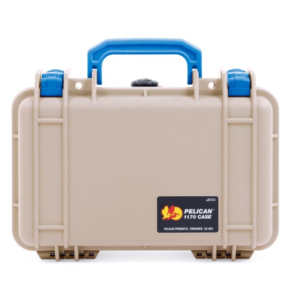 ColorCase Pelican Protector 1170 Case Desert Tan - Small Size Waterproof Case with Pick & Pluck Foam & Convoluted Lid Foam - Blue Latches - Image 4