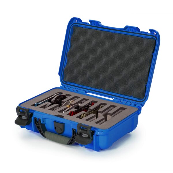 Nanuk 909 Waterproof Hard Case with Custom Foam Insert for 8 Pocket Knives - Blue (909-8KNI8)