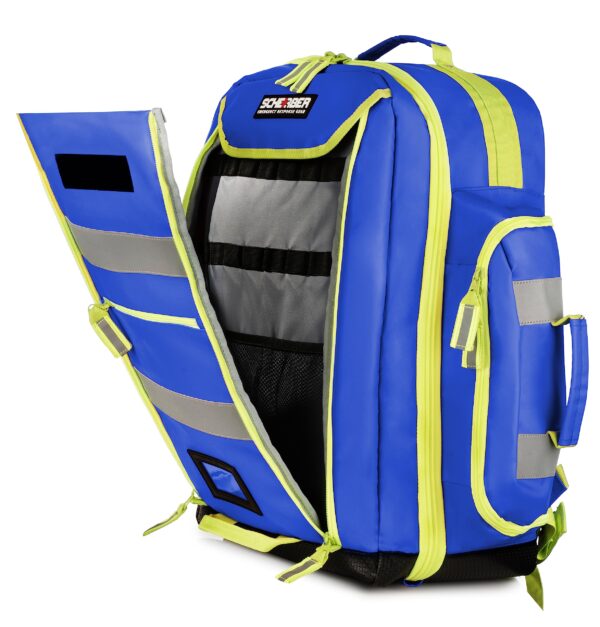 Scherber Fully-Stocked Premium First Responder Backpack | EMT/EMS Medic Trauma, Bleeding & Oxygen Medical Kit | CAT Tourniquet, QuikClot 4x4, HyFin Chest Seal & 250+ First Aid Supplies - Blue - Image 5