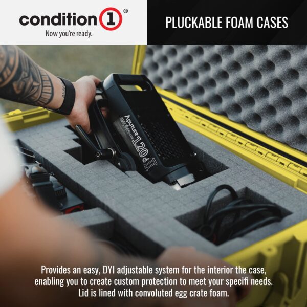 Condition 1 25" Large Heavy-Duty Protective Waterproof Hard Case Model 024, Portable Storage Box with Customizable Foam, Camera, Tool, Hunting, Made in USA, 24.27"x19.40"x13.57" Yellow - Image 2