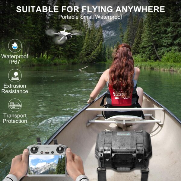 Lekufee Waterproof Hard Carrying Case Compatible with DJI Mini 3 Pro (DJI RC) and DJI RC Remote Controller and DJI Mini 3 Drone Accessories (Case Only) - Image 5