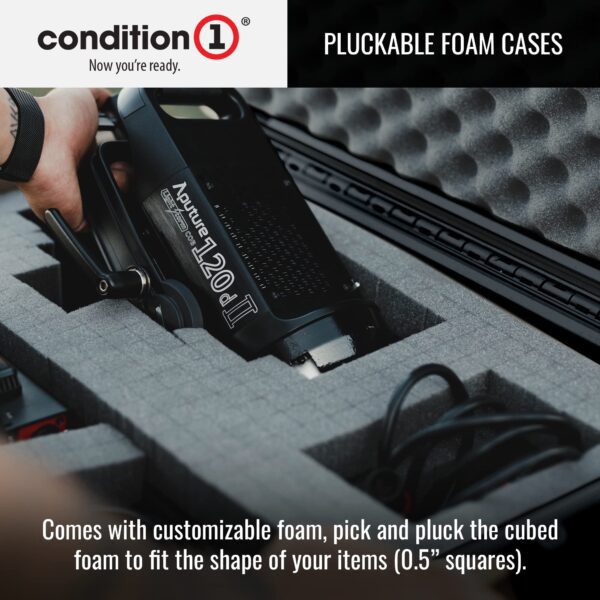 Condition 1 13" Waterproof Protective Hard Case with Foam, Model 232, Watertight IP67 Dust Proof and Shock Proof TSA Friendly Portable, Made in USA, 13" x 9.25" x 5.12" Black - Image 3
