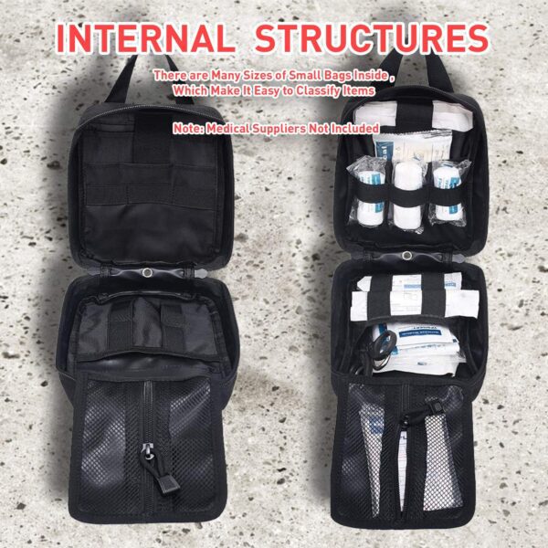 MEQI Medical MOLLE Tactical Pouch, EMT First Aid IFAK Rip-Away Utility Pouch for Camping Hunting Hiking Home Car and Adventures Red - Image 7