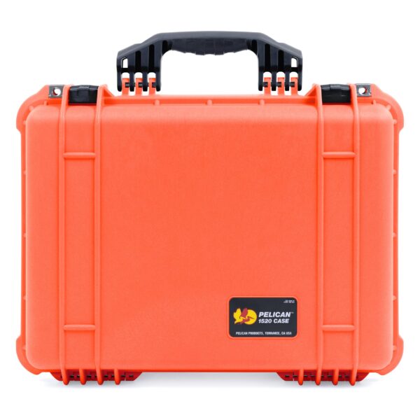 Pelican 1520 Case by ColorCase - Orange - Medium Size Waterproof Case with Pick Pluck Foam Set Convoluted Lid Foam - Black Handles Latches - Image 2