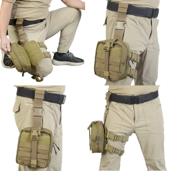 SdTacDuGe Drop Leg Medical Bag Tactical Rip-Away EMT Medical First Aid Lifesaving Pouch1000D Nylon First Aid Pouch, Big Capacity EMT Pouch Utility, Military First Aid Pouch - Image 2