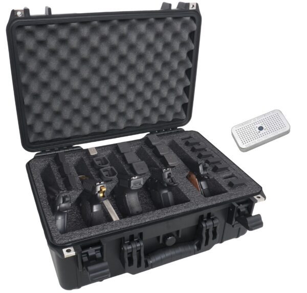 Case Club 5 Pistol and 20 Magazine Pre-Cut Heavy Duty Waterproof Case with Included Silica Gel Canister to Help Prevent Gun Rust (Upgraded Gen-3)