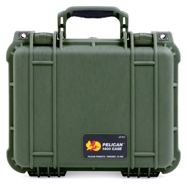 Pelican Protector 1400 Case by ColorCase - OD Green - Medium Size Waterproof Case (Case Only) - OD Green Handles & Latches