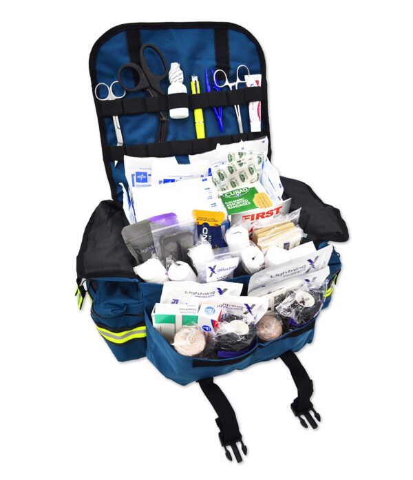 Lightning X Small Medic First Responder EMT Trauma Bag Stocked First Aid Fill Kit A Navy Blue