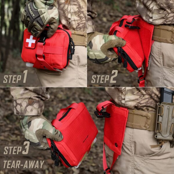 LIVANS Tactical EMT Pouch, Rip Away Molle Medical Pouches IFAK Tear-Away First Aid Kit Emergency Survival Bag for Travel Outdoor Hiking - Image 2