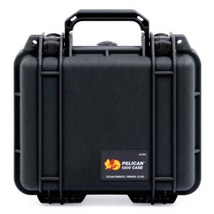 ColorCase Pelican Protector 1200 Case Black - Small Size Waterproof Case with Pick Pluck Foam Convoluted Lid Foam - Black Latches