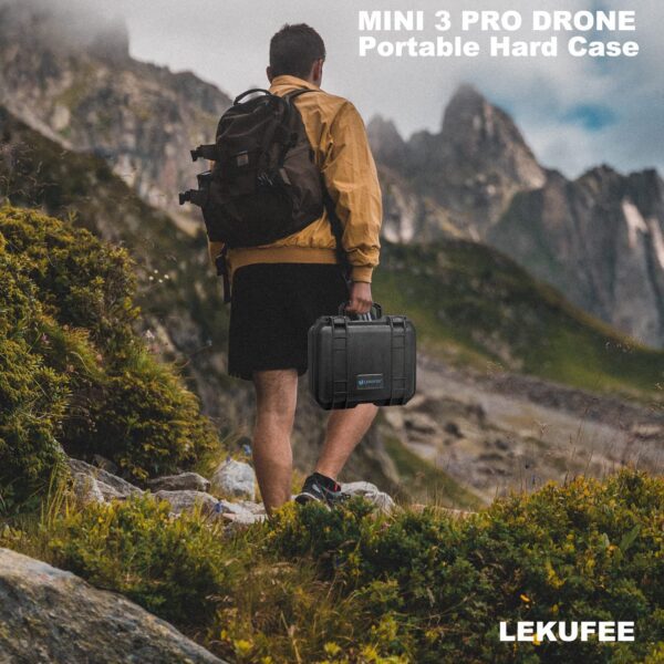 Lekufee Waterproof Hard Carrying Case Compatible with DJI Mini 3 Pro (DJI RC) and DJI RC Remote Controller and DJI Mini 3 Drone Accessories (Case Only) - Image 3