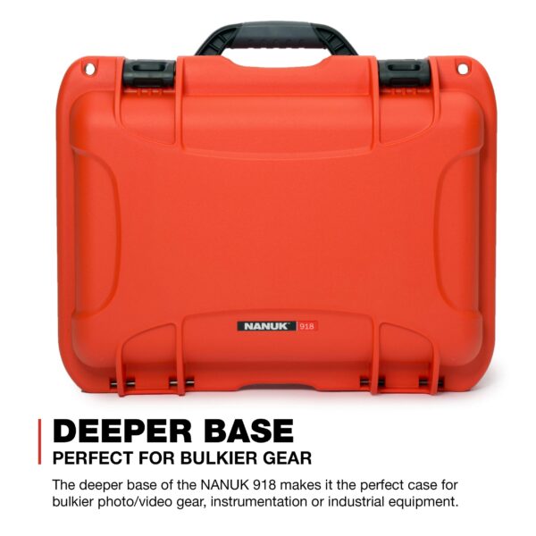 Nanuk 918 Waterproof Carry-on Hard Case with Lid Organizer and Padded Divider - Orange - Image 7
