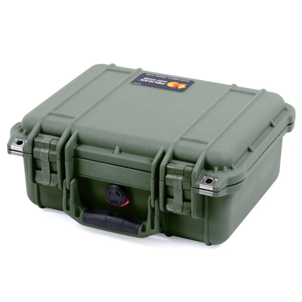 Pelican Protector 1400 Case by ColorCase - OD Green - Medium Size Waterproof Case (Case Only) - OD Green Handles & Latches - Image 2