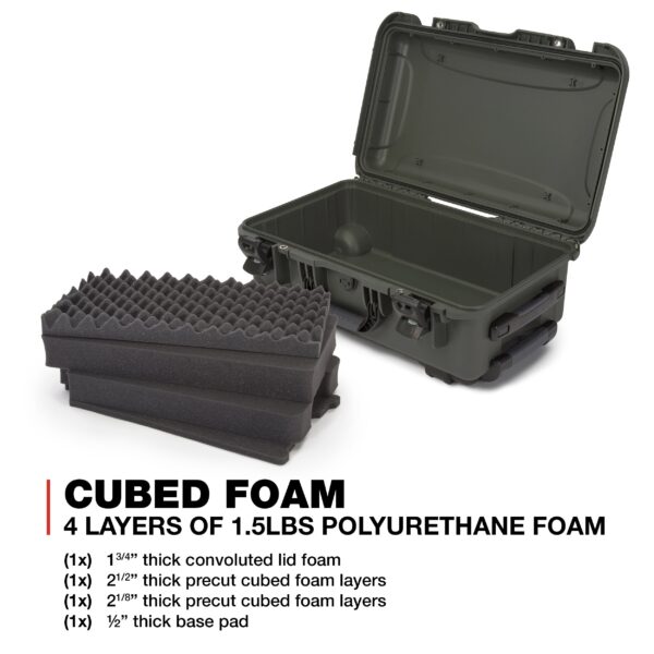 Nanuk Wheeled Series 935 Lightweight NK-7 Resin Waterproof Protective Case and Foam Insert - Olive - Image 6