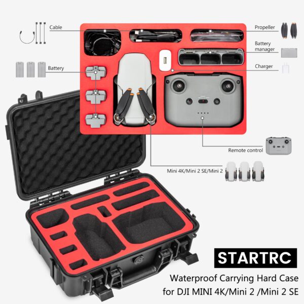 Tomat Mini 4K Case Waterproof Hard Carrying Case for DJI MINI 4K/Mini 2 /Mini 2 SE Fly More Combo Accessories - Image 5