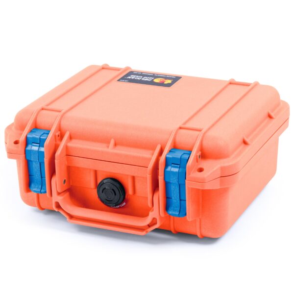 ColorCase Pelican Protector 1200 Case Orange - Small Size Waterproof Case with Pick & Pluck Foam & Convoluted Lid Foam - Blue Latches - Image 2