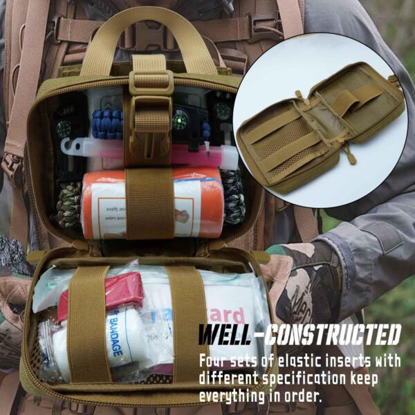 1000D Laser Cut Ifak Pouch, Upgrade Tactical Molle Rip Away EMT First Aid Ifak Pouches Medical Empty Bag for Duty Belt Backpack Vest - Image 5