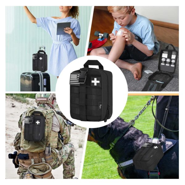 Haafoo Medical Molle Pouch Tactical - 1000D Nylon First Aid Pouch, Big Capacity EMT Pouch Utility, Heavy Duty Military Grade Rip-Away Ifak Pouch for Home and Outdoor Activities（Bag Only - Image 3
