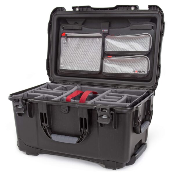 Nanuk 938 Waterproof Hard Case with Lid Organizer, Padded Divider, Wheels (Black, 51 L) - Image 2