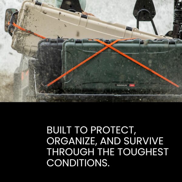 Nanuk 995 Hard Case 55” with Wheels & Customizable Foam Insert, IP67 Waterproof & Crushproof, Rugged Construction for Ultimate Protection, Made in North America – Olive (55.1” x 17.3” x 6.6”) - Image 2