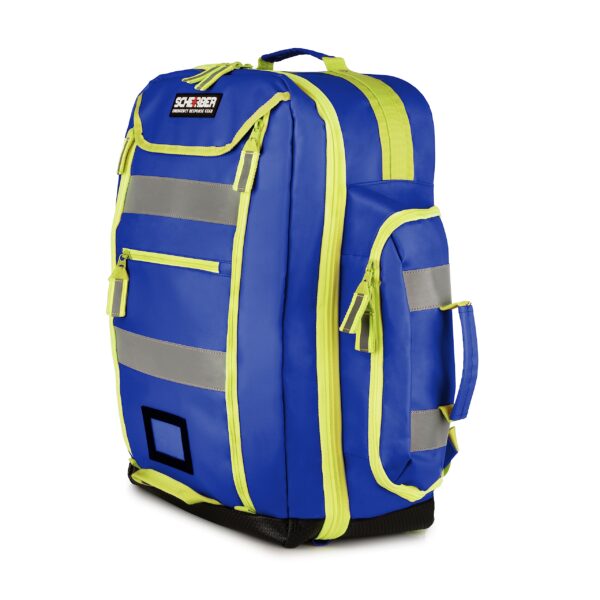 Scherber Fully-Stocked Premium First Responder Backpack | EMT/EMS Medic Trauma, Bleeding & Oxygen Medical Kit | CAT Tourniquet, QuikClot 4x4, HyFin Chest Seal & 250+ First Aid Supplies - Blue - Image 3