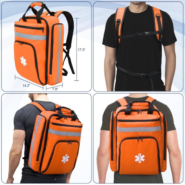 Cosell First Aid Bag Empty,EMS,EMT,Emergency Trauma Doctor Bag,First Aid Kit For Car,Home,Hiking,Camping and Travel (Orange) - Image 6