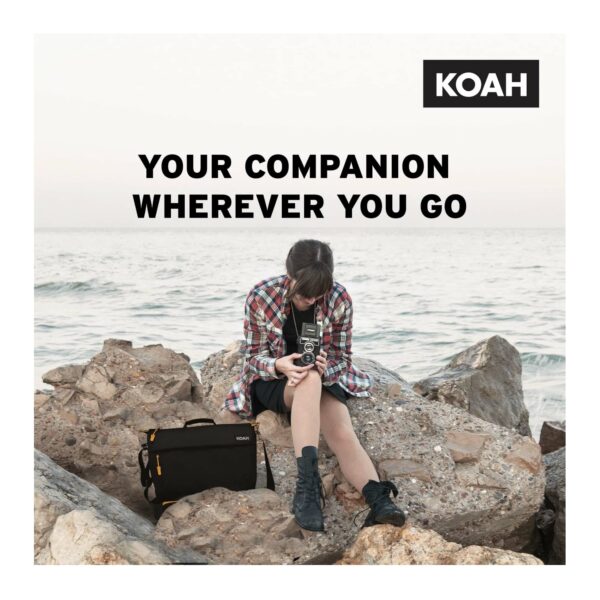 Koah Fulton Precision Shoulder Messenger Camera Bag for Professional Photographers, Large Camera Bag with Laptop/Tablet Compartment, DSLR Camera Bag with Padded Shoulder Strap, Crossbody Camera Bag - Image 2