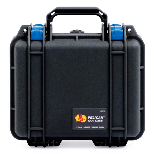 ColorCase Pelican Protector 1200 Case Black - Small Size Waterproof Case (Case Only) - Blue Latches - Image 2