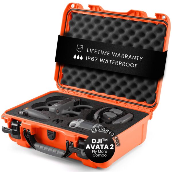 Nanuk 925 DJI™ Avata 2 Fly More Combo - Waterproof Hard Case with Drone Foam Insert, Crushproof, Portable Travel Case, Made in North America - Orange (18.7" x 14.8" x 7")