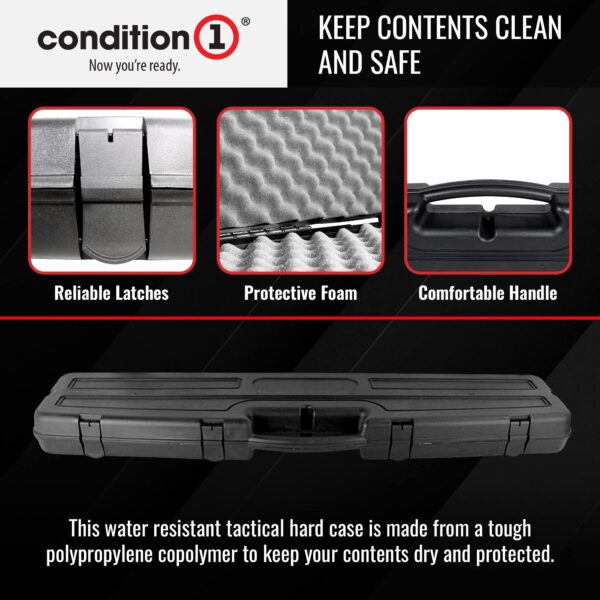 Condition 1 48" Economy Single Scope Long Hard Plastic Rifle Gun Carrying Case Model 633 with Foam, Water Resistant, Made in USA, 48.50"x12"x4.25" Black - Image 2