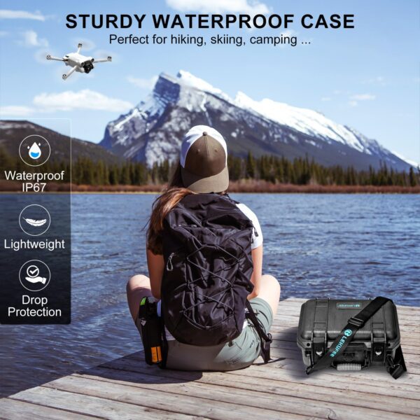 Lekufee Waterproof Hard Carrying Case Compatible with DJI Mini 3 Pro (DJI RC) and DJI RC Remote Controller and DJI Mini 3 Drone Accessories (Case Only) - Image 6