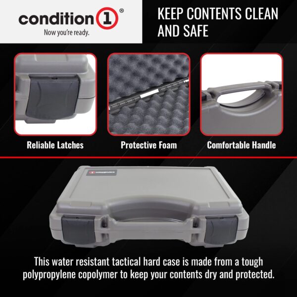 Condition 1 14" Economy Plastic Hard Case Model 1763 for Handgun, Revolver, Firearm, Pistol Lockable Protective Travel Storage Case, Made in USA, 14"x10.32"x3.57" Gun Metal Gray - Image 2