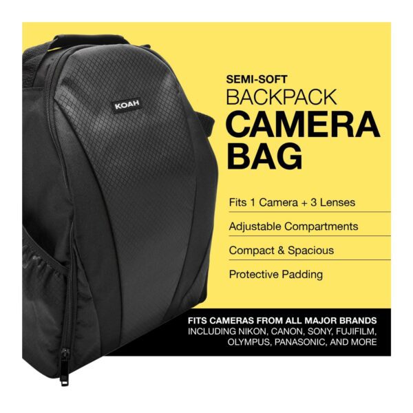 Koah Sling Camera Bag for DSLR Cameras, Mirrorless Cameras & Accessories - Camera Case for Nikon, Canon, Sony - Padded Camera Sling Bag - Zippered SLR/DSLR Camera Bag Backpack with Shoulder Straps - Image 6