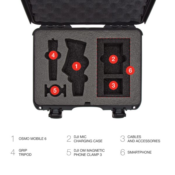 Nanuk 910 Waterproof Hard Case with Foam Insert for DJI Osmo Mobile 6 Vlog Combo, Black - Image 4