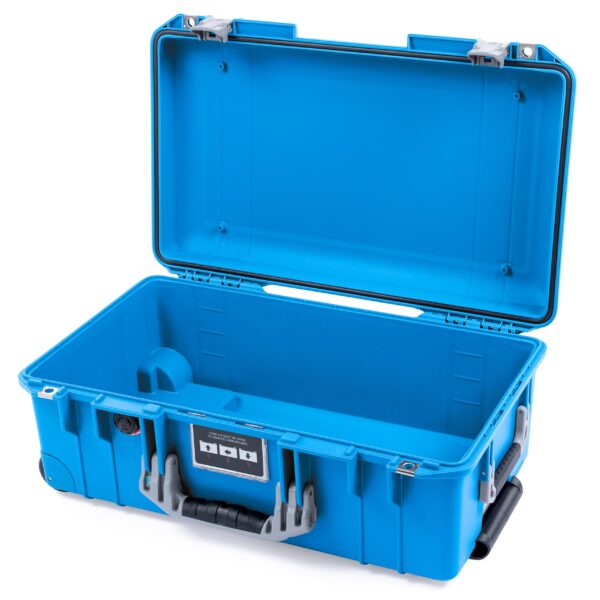 ColorCase Pelican Air 1535 Carry-on Case Electric Blue - Medium Size Waterproof Case (Case Only) - Silver Handles & Latches - Image 3