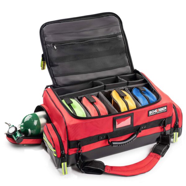 Scherber Fully-Stocked Premium First Responder Bag | HSA/FSA Approved | Large Pro EMT/EMS Trauma, Bleeding & Oxygen Medical Kit | CAT Tourniquet, HyFin Chest Seal & 250+ First Aid Supplies (Red) - Image 8
