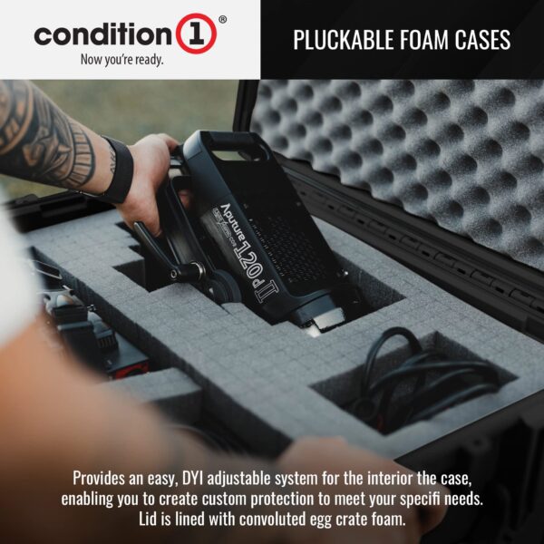 Condition 1 25" Large Heavy-Duty Protective Waterproof Hard Case, Model 024, Portable Storage Box with Customizable Foam, Camera, Tool, Hunting, Made in USA, 24.27"x19.40"x13.57" Black - Image 2