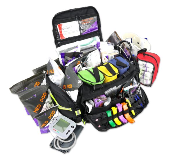 Lightning X Premium Pre-Filled Modular EMS/EMT Trauma Medical Bag | Fully Stocked First Responder Kit - Black