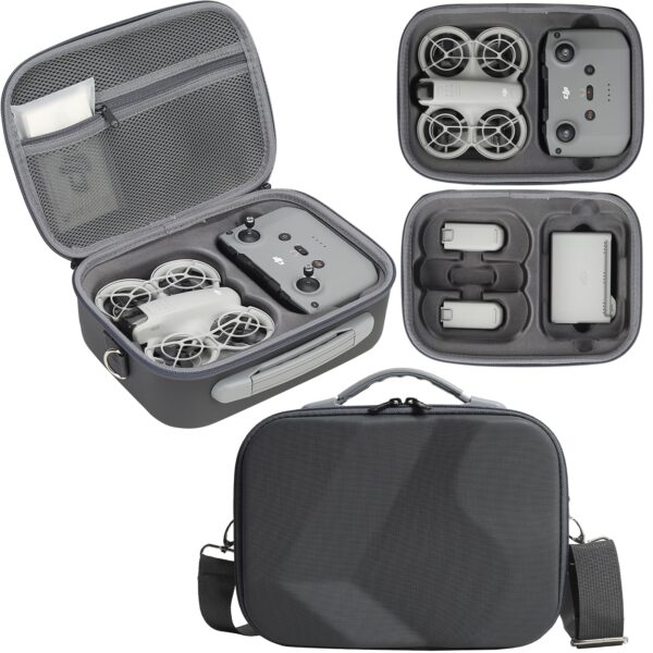 Pemalin Neo Case, Portable Hard Storage Neo Travel Shoulder Bag for DJI Neo Fly More Combo Drone and Accessories (Grey)