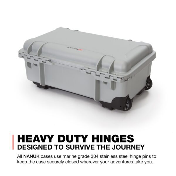 Nanuk Wheeled Series 935 Lightweight NK-7 Resin Waterproof Protective Case and Padded Divider - Silver - Image 3
