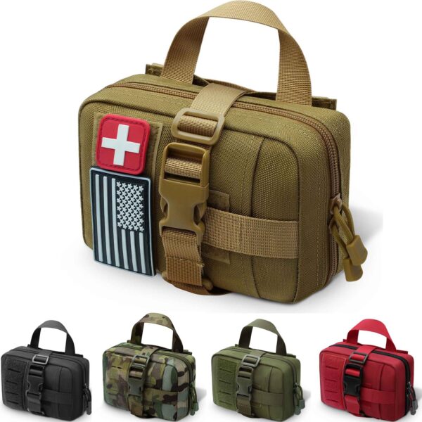1000D Laser Cut Ifak Pouch, Upgrade Tactical Molle Rip Away EMT First Aid Ifak Pouches Medical Empty Bag for Duty Belt Backpack Vest