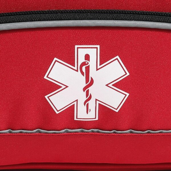 Empty Red First Responder Bag On Call Trauma Bag EMT First Aid Carrier for Paramedics and Emergency Medical Supplies Kit (Red) - Image 2