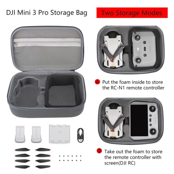 Flyekist Storage Bag for DJI Mini 3/Mini 3 Pro-Mini 3 Pro Drone Case Hard Shell Travel Carrying case Compatible with DJI Mini 3/Mini 3 Pro, DJI RC/DJI RC-N1 and Accessories - Image 7