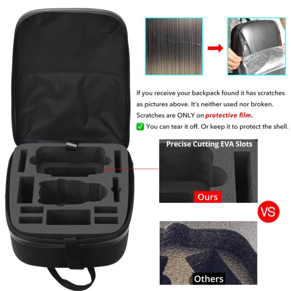 PONYRC Mini 4 Pro Case Backpack, Waterproof Shockproof Hard Shell Carrying Case Bag for DJI Mini 4 Pro Drone, DJI RC-N2/ DJI RC 2 & Other Mini 4 Pro Accessories - Image 8