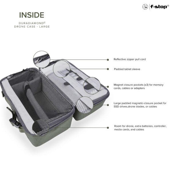 f-stop Drone Case Large Padded Weatherproof Carry Protection for Compact DJI Air, Mavic, Mini, Autel EVO Drones - Image 8