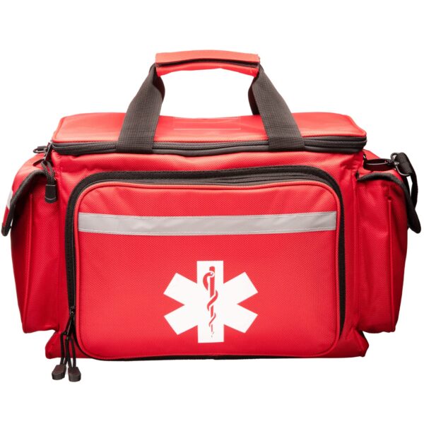 NOVAMEDIC Professional Red Empty Trauma First Aid Medical Bag, 15"x10"x9", Multi Compartment First Responder Carrier for EMT, Paramedics, Emergency and Medical Supplies Kit - Image 6