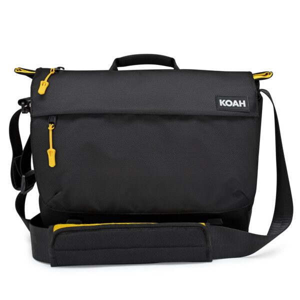 Koah Fulton Precision Shoulder Messenger Camera Bag for Professional Photographers, Large Camera Bag with Laptop/Tablet Compartment, DSLR Camera Bag with Padded Shoulder Strap, Crossbody Camera Bag